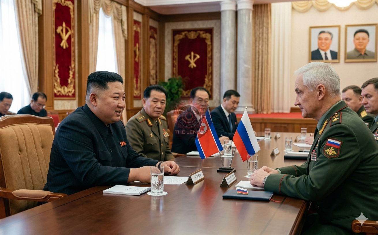 Kim Jong Un Meets Russian Defence Minister Andrey Belousov in Pyongyang