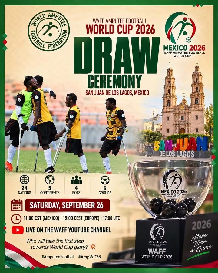 2026 Amputee World Cup draw set for September 26